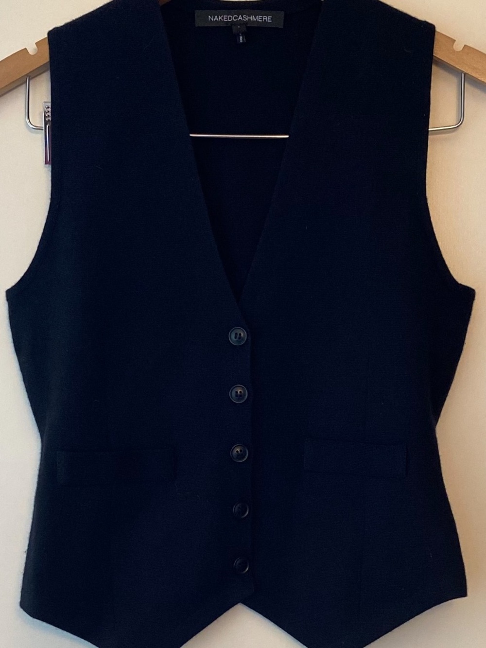 NakedCashmere Black Cashmere Button Vest 🖤🔥 size small